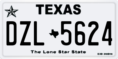 TX license plate DZL5624
