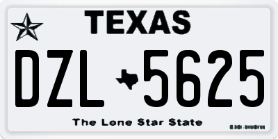 TX license plate DZL5625
