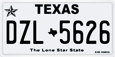 TX license plate DZL5626