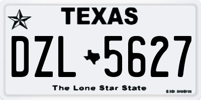 TX license plate DZL5627