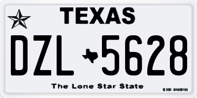 TX license plate DZL5628