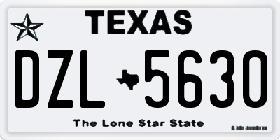 TX license plate DZL5630