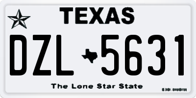 TX license plate DZL5631
