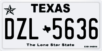 TX license plate DZL5636