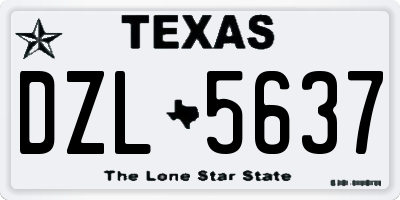 TX license plate DZL5637