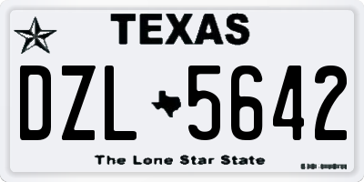 TX license plate DZL5642