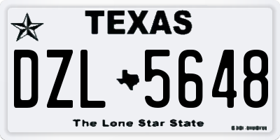 TX license plate DZL5648
