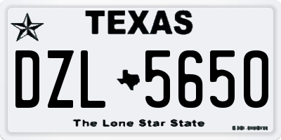 TX license plate DZL5650