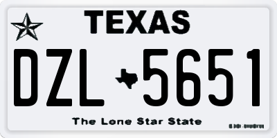 TX license plate DZL5651