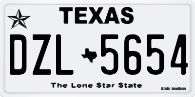 TX license plate DZL5654