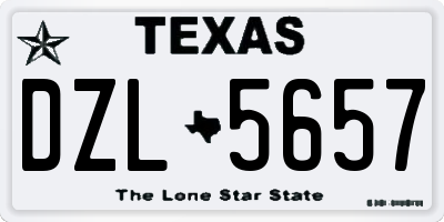 TX license plate DZL5657