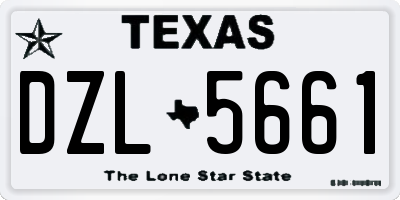 TX license plate DZL5661