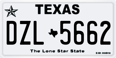 TX license plate DZL5662