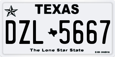 TX license plate DZL5667