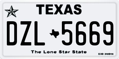 TX license plate DZL5669