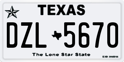 TX license plate DZL5670