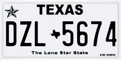 TX license plate DZL5674