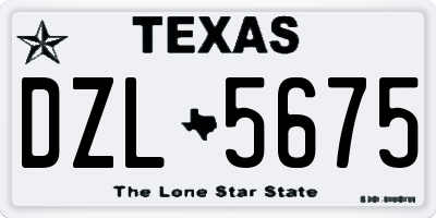 TX license plate DZL5675