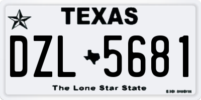 TX license plate DZL5681