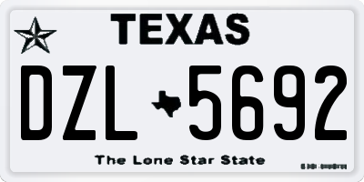 TX license plate DZL5692