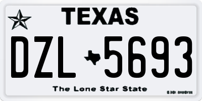 TX license plate DZL5693