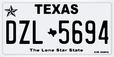 TX license plate DZL5694