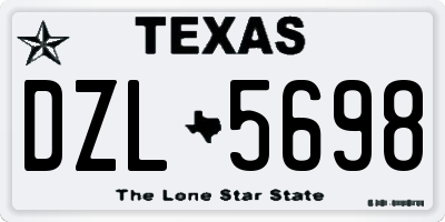 TX license plate DZL5698