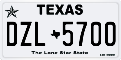 TX license plate DZL5700