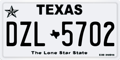 TX license plate DZL5702