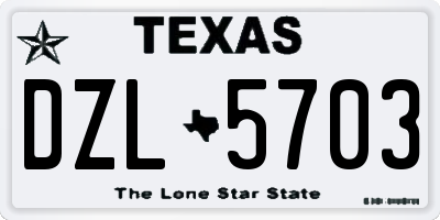 TX license plate DZL5703