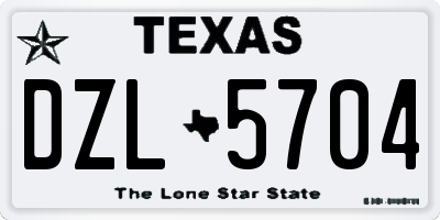 TX license plate DZL5704