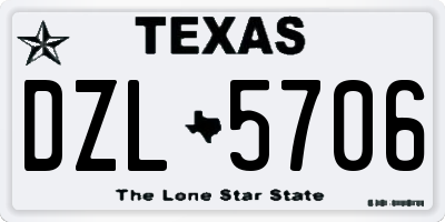 TX license plate DZL5706