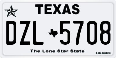TX license plate DZL5708