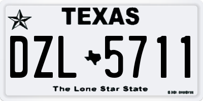 TX license plate DZL5711
