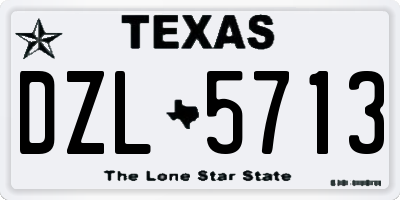 TX license plate DZL5713