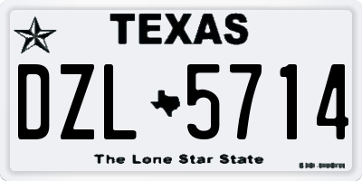 TX license plate DZL5714