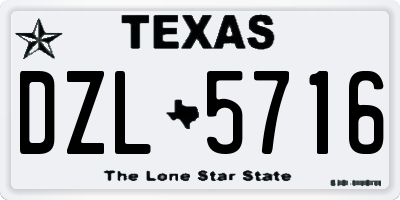 TX license plate DZL5716