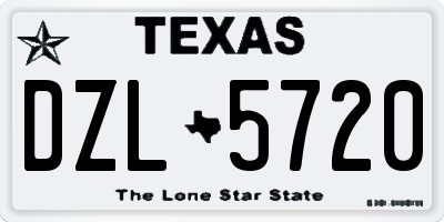 TX license plate DZL5720