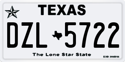 TX license plate DZL5722