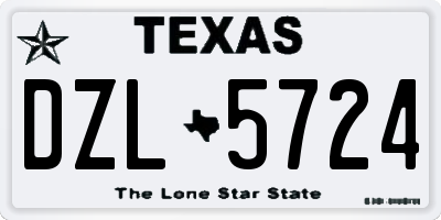 TX license plate DZL5724