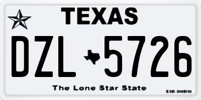 TX license plate DZL5726