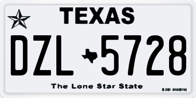 TX license plate DZL5728