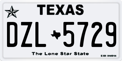 TX license plate DZL5729