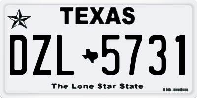 TX license plate DZL5731
