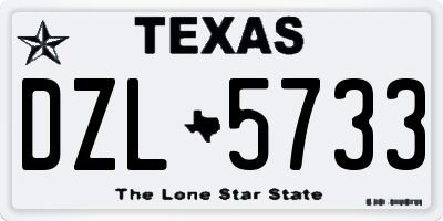 TX license plate DZL5733