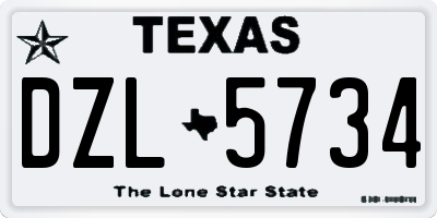 TX license plate DZL5734