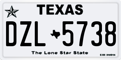 TX license plate DZL5738