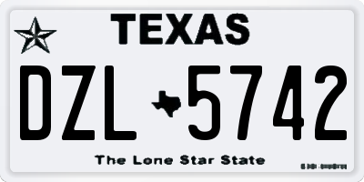 TX license plate DZL5742