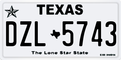 TX license plate DZL5743