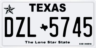 TX license plate DZL5745